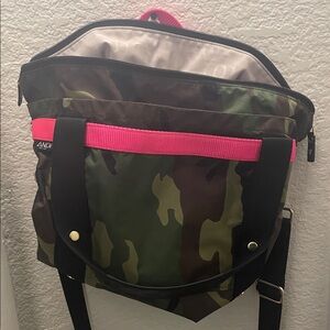 The AND1 Camo Backpack/Crossbody with Pink Highlights